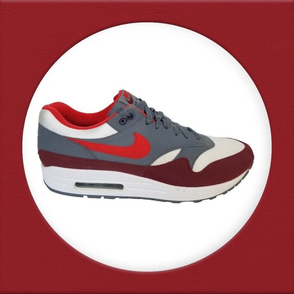 RETRO NIKE AIR MAX 1 ANNIVERSARY RED SZ 13 WHITE GRAY OG 2017 2018 AH8145-100 - Picture 5 of 15